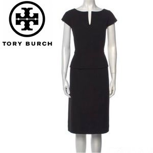 Tory Burch V-Neck Black Midi Length Dress NWT